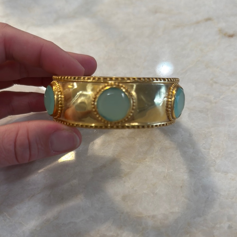 Gold and Green Women's Bracelet